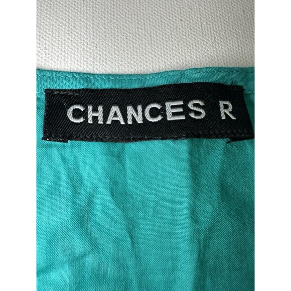 Chances R Blue Embroidered‎ 3/4 Sleeve Cotton Tunic Blouse Resort Wear Women's - Picture 8 of 15